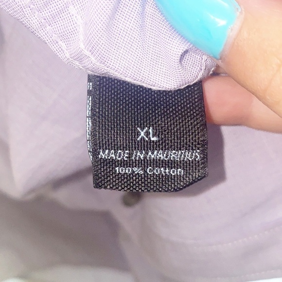 Marc Anthony Slim Fit Light Purple Lavender Long Sleeve Button Front Shirt - Picture 6 of 9